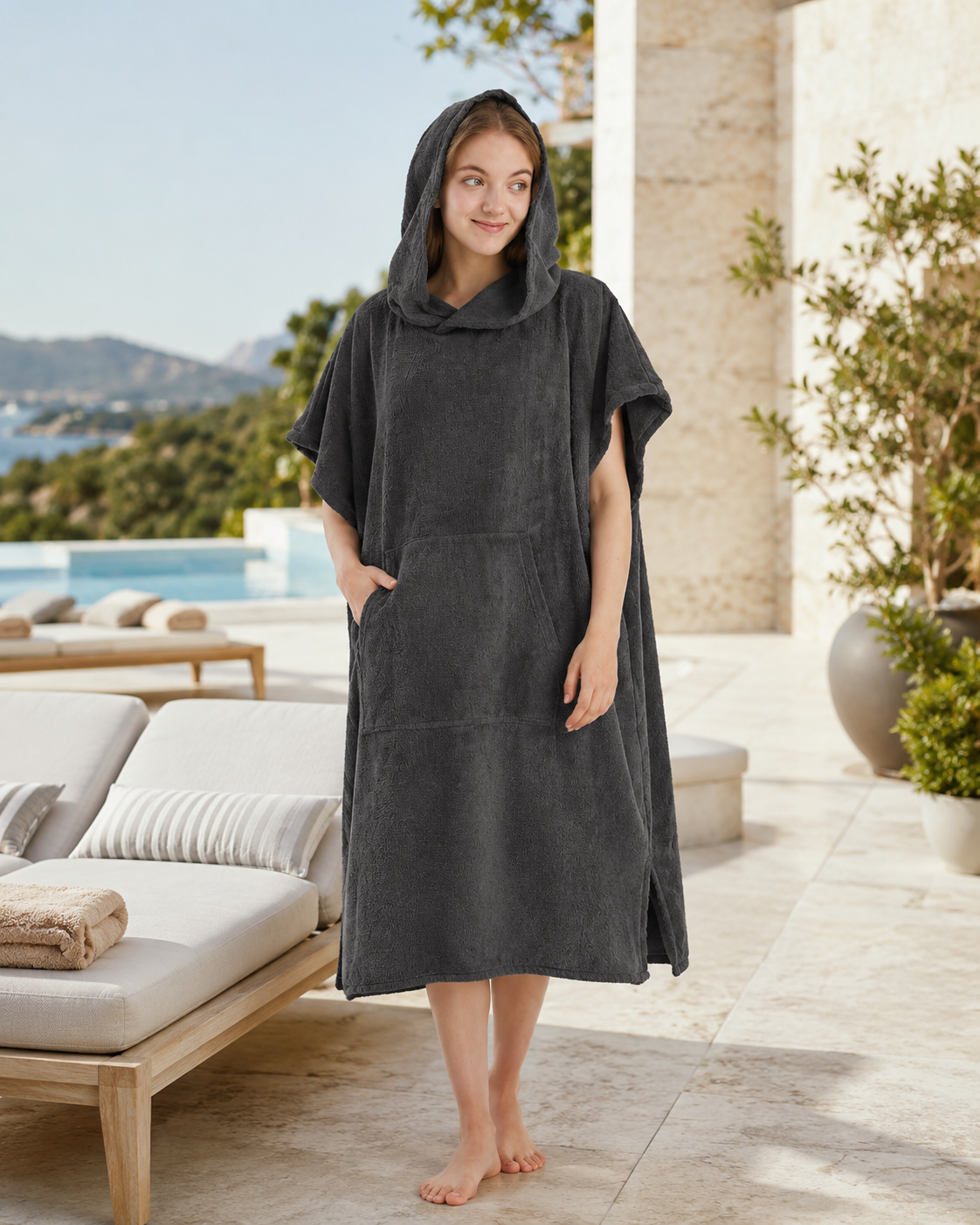 Hoodols towel hoodie — back view